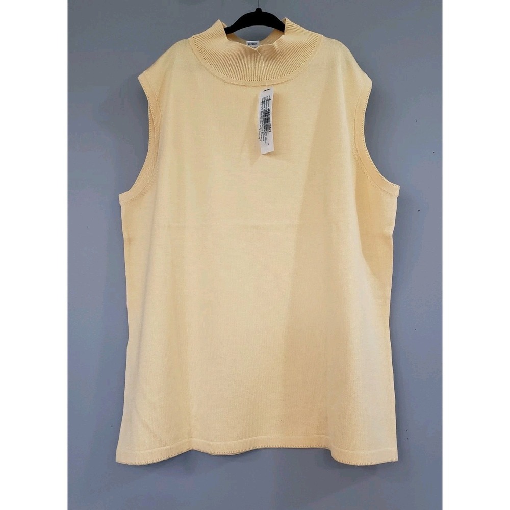 NEW LARGE Pendleton Sweater Vest Silk Blend‎ Pullover Mock Neck Tank Top yellow